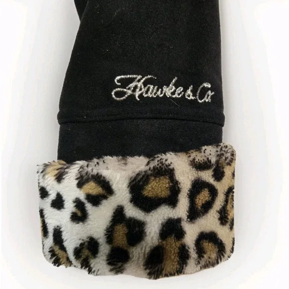 Hawke & Co Black Toddler Jacket with Leopard Trim - Picture 2 of 11